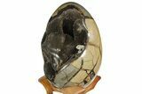 Septarian Dragon Egg Geode - Black Crystals #158339-3